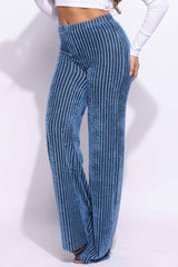 Striped wide leg pants