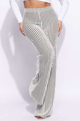 Striped wide leg pants