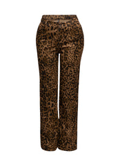 Leopard printed wide leg pants