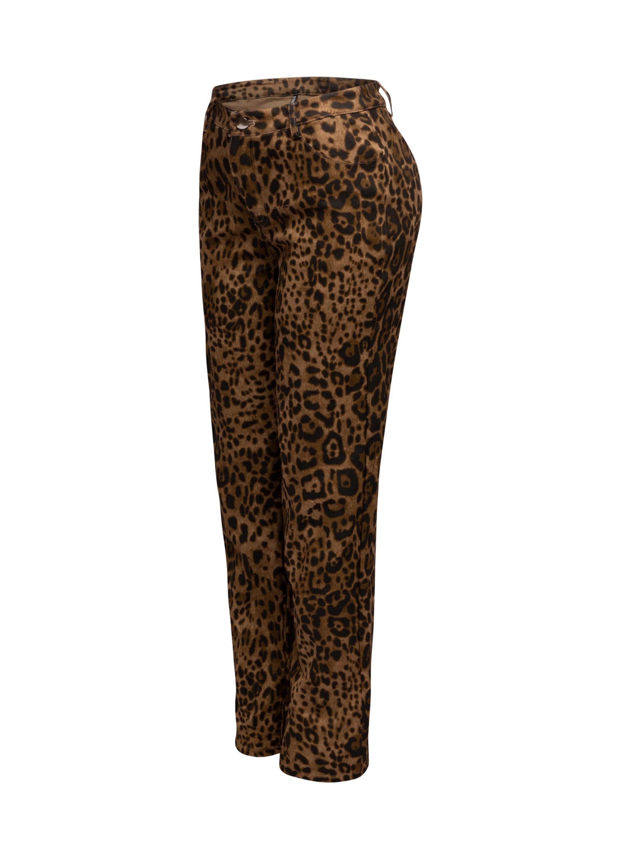 Leopard printed wide leg pants