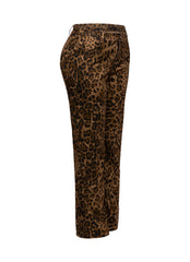 Leopard printed wide leg pants