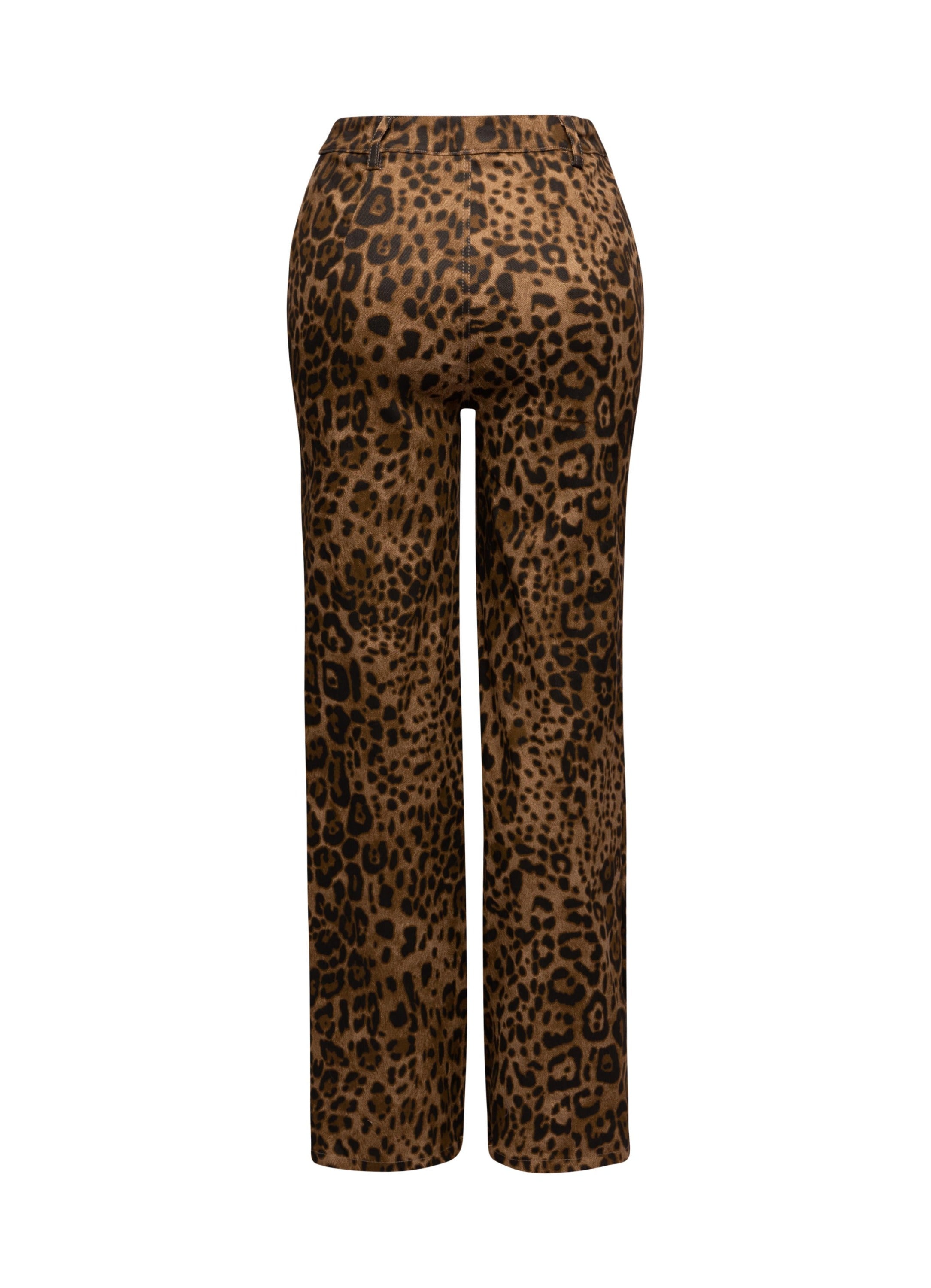 Leopard printed wide leg pants