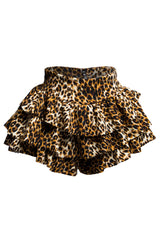 Leopard printed ruffled shorts