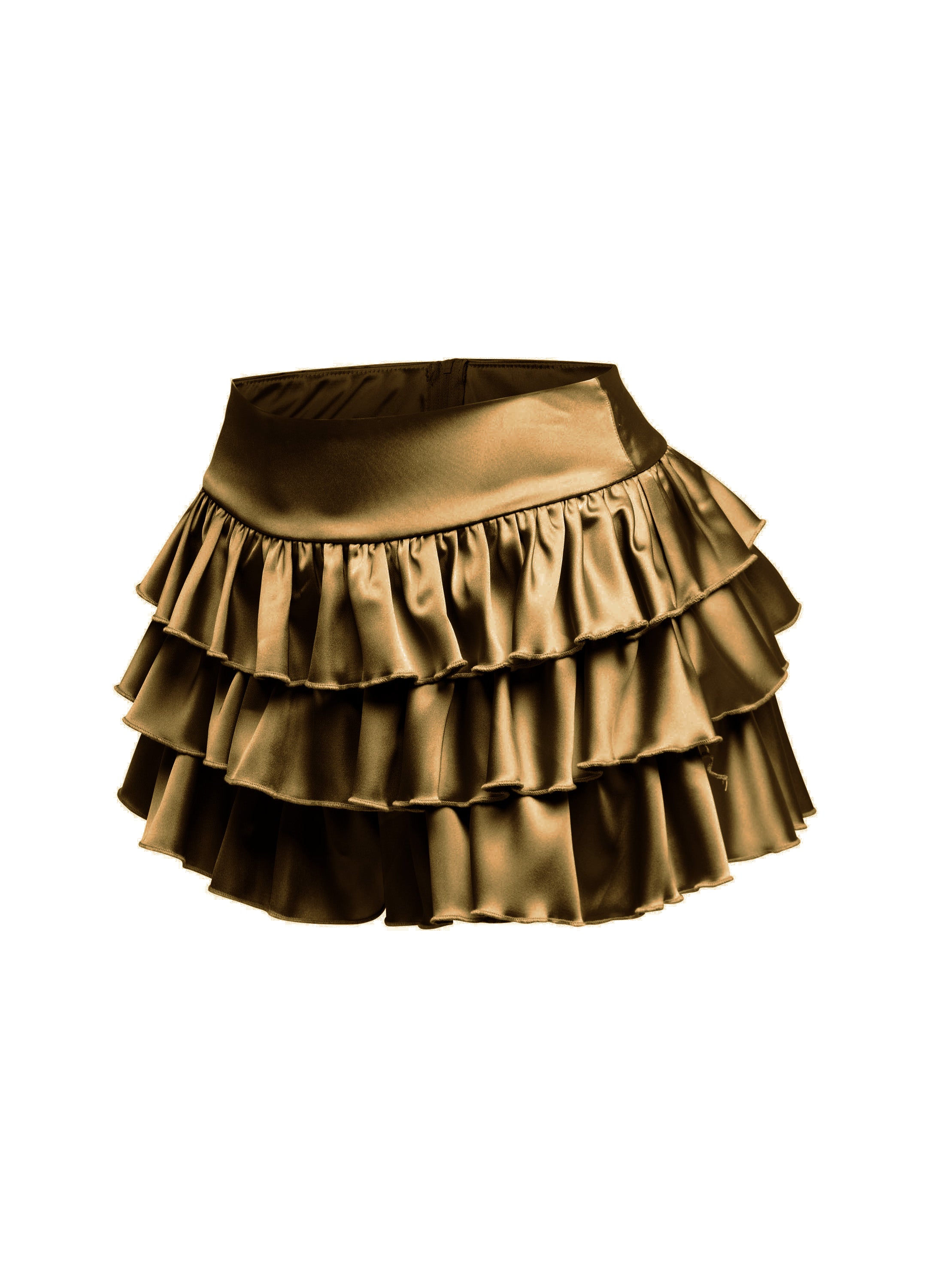 Satin ruffled shorts