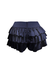 Satin ruffled shorts