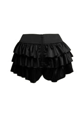 Satin ruffled shorts