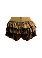 Satin ruffled shorts