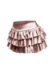 Satin ruffled shorts