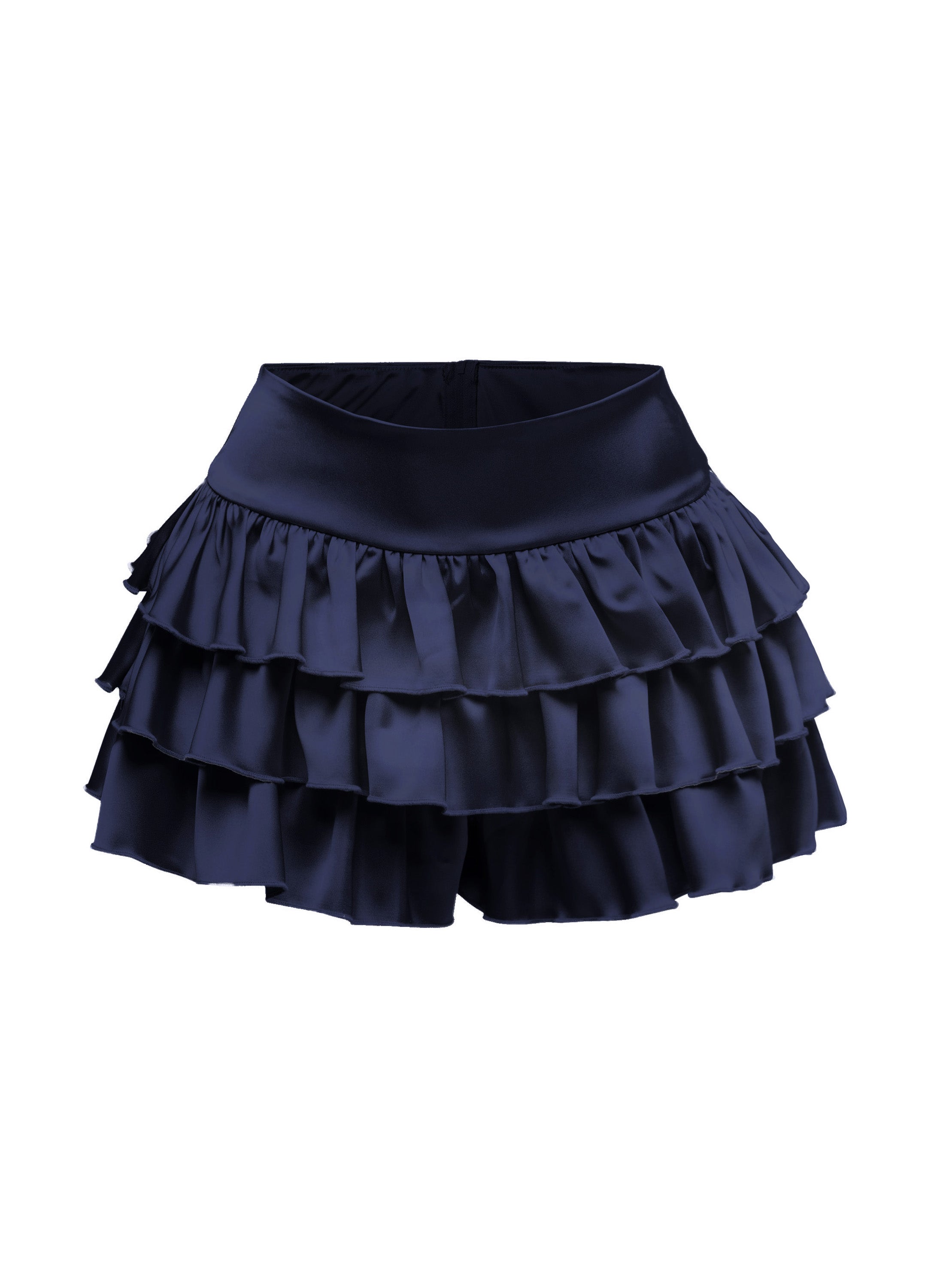 Satin ruffled shorts