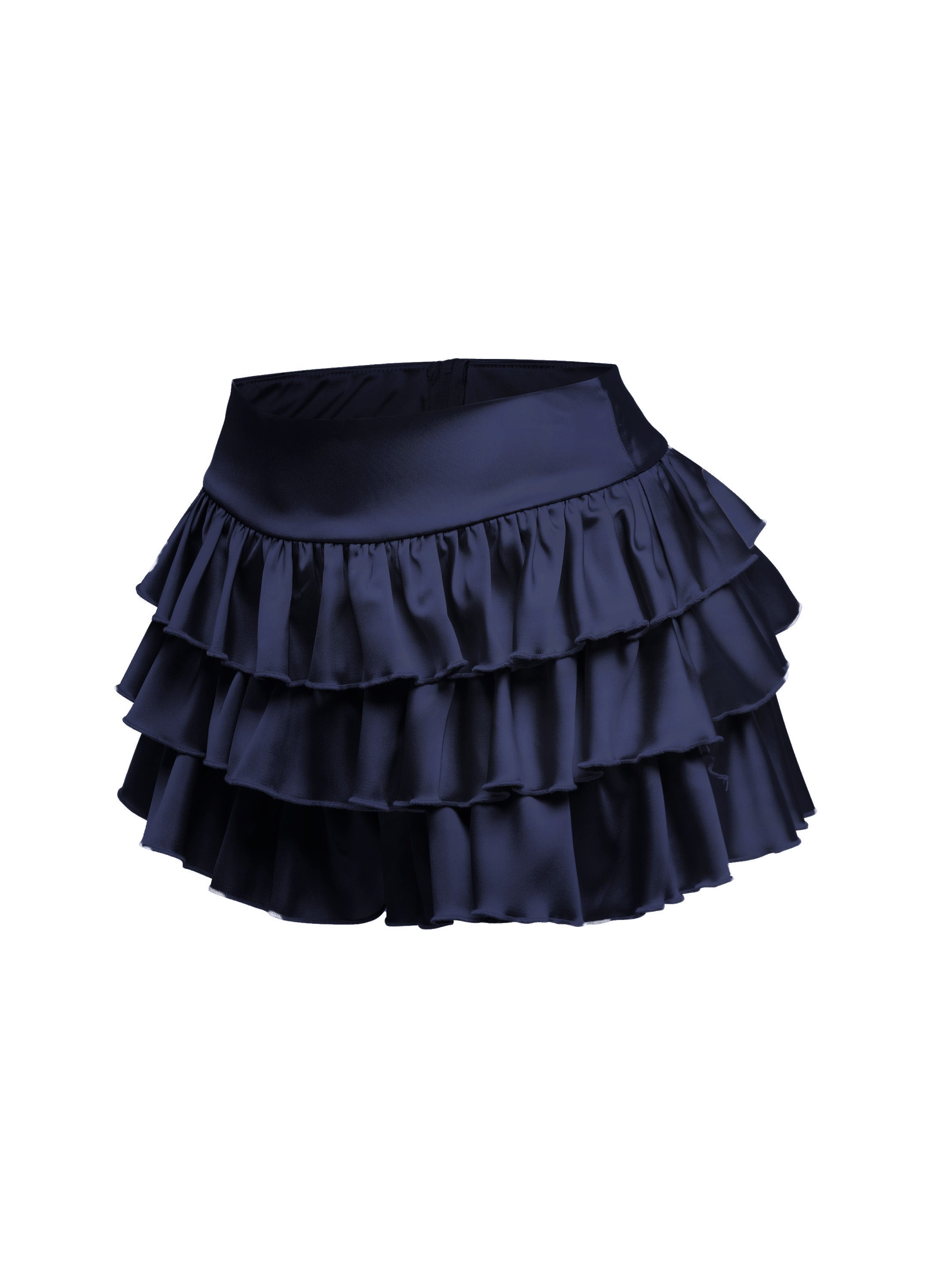 Satin ruffled shorts