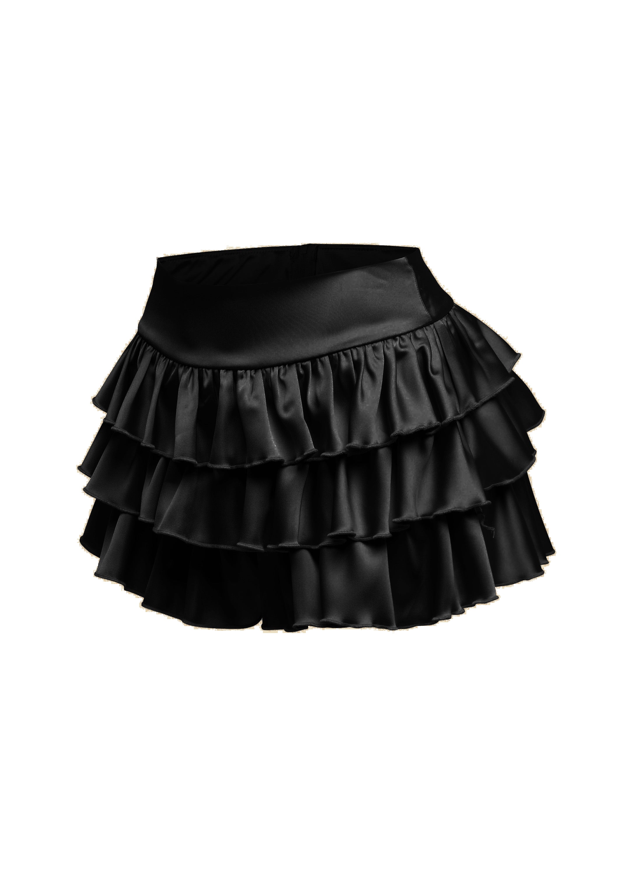 Satin ruffled shorts