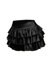 Satin ruffled shorts