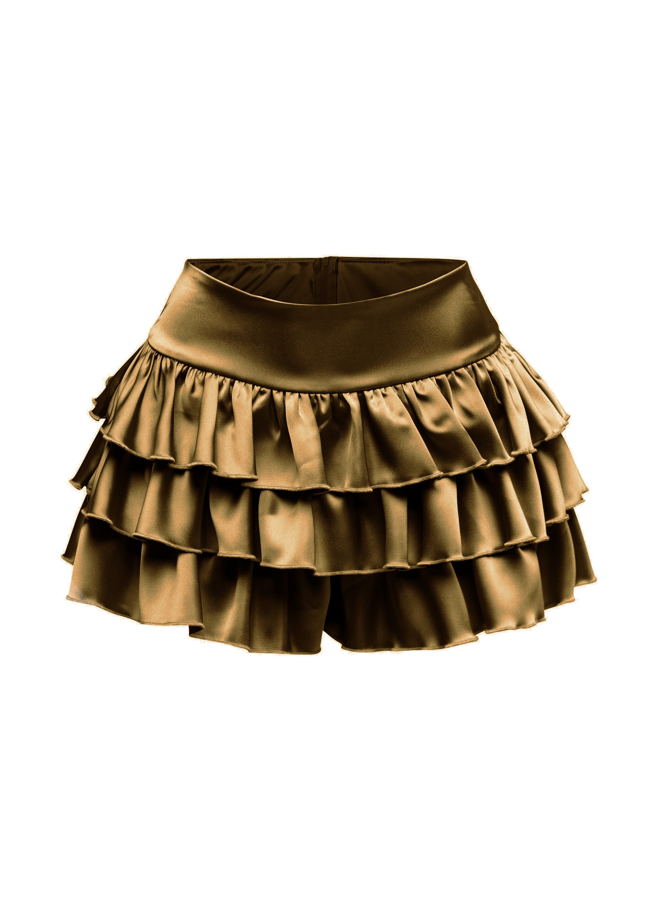 Satin ruffled shorts