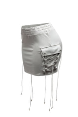 Lace up mini skirt