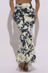 Acid Wash denim mermaid maxi skirt