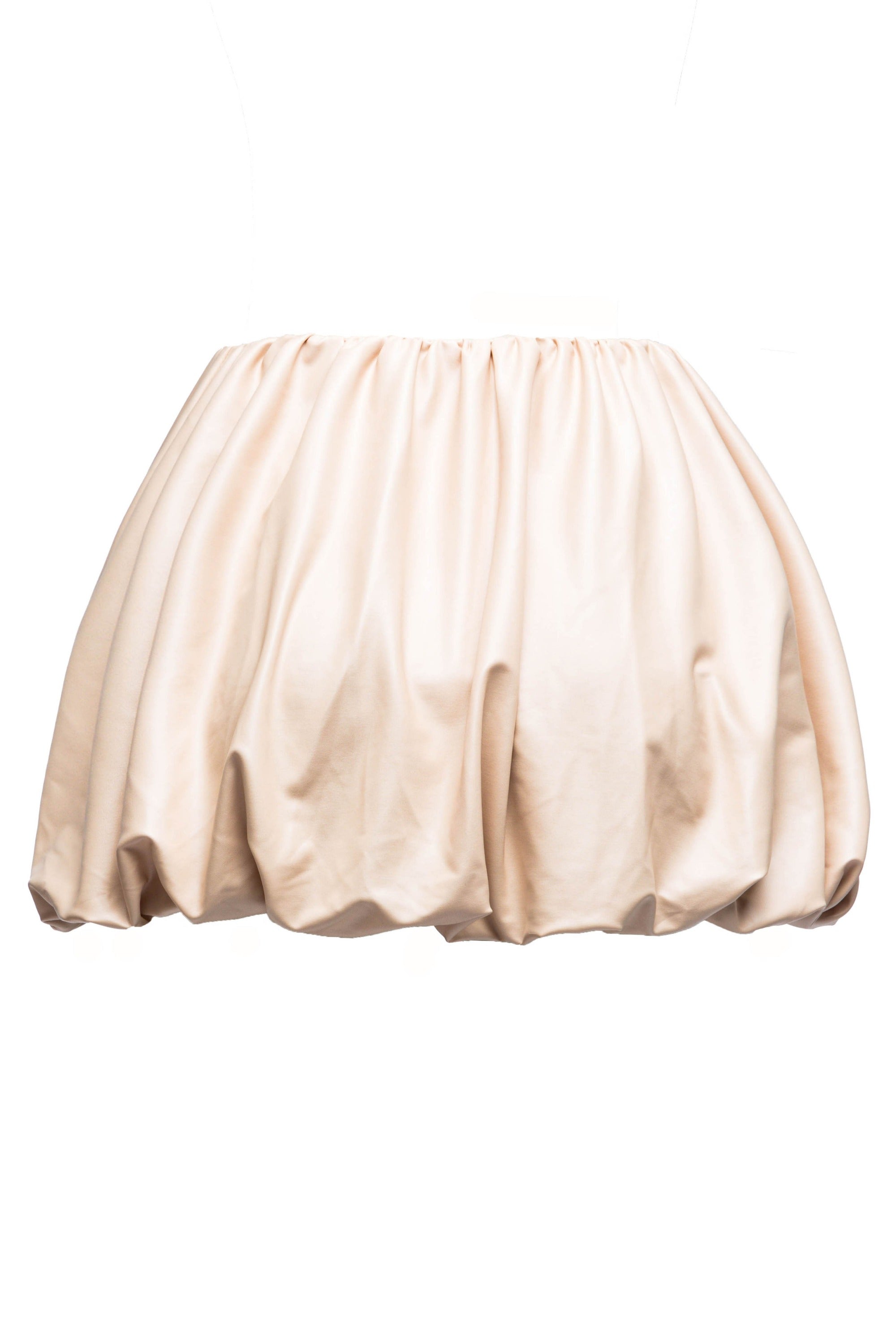 PU Leather Bubble Mini Skirt