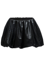 PU Leather Bubble Mini Skirt