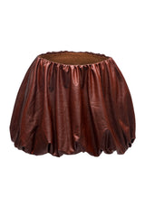 PU Leather Bubble Mini Skirt