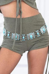 Turquoise Multi Metal Chain Belt