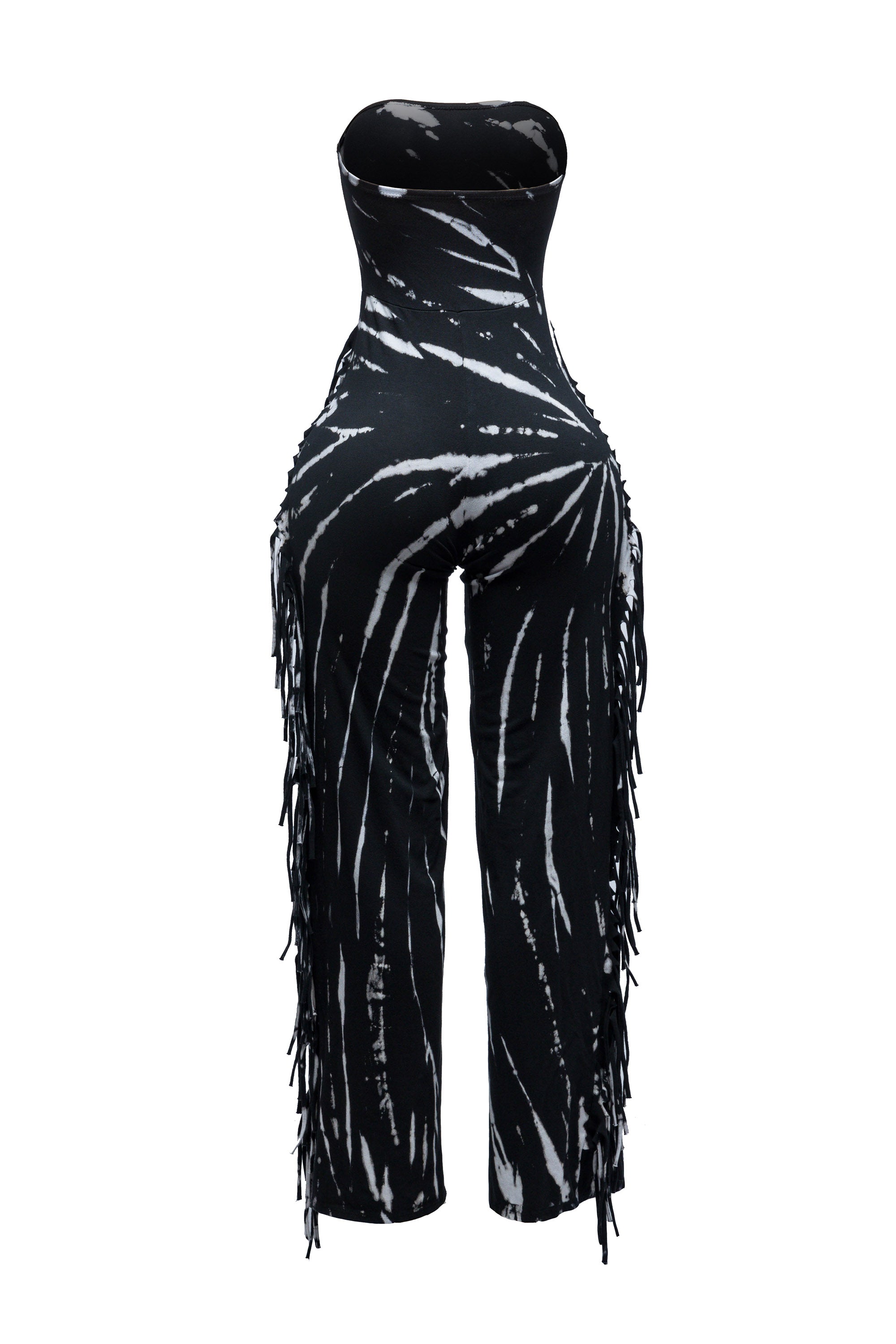 Bogomore's signature fringe detail in tube jumpsuit with special mineral washing