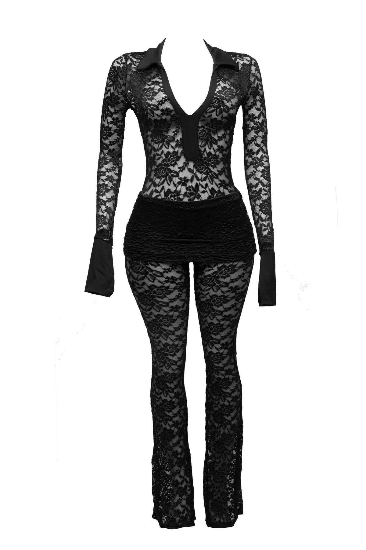 Lace bodysuit & pants set