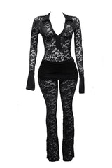 Lace bodysuit & pants set