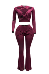 Strappy cutout detailed pant set