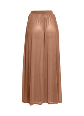 Sheer mesh maxi skirt with shorts lining